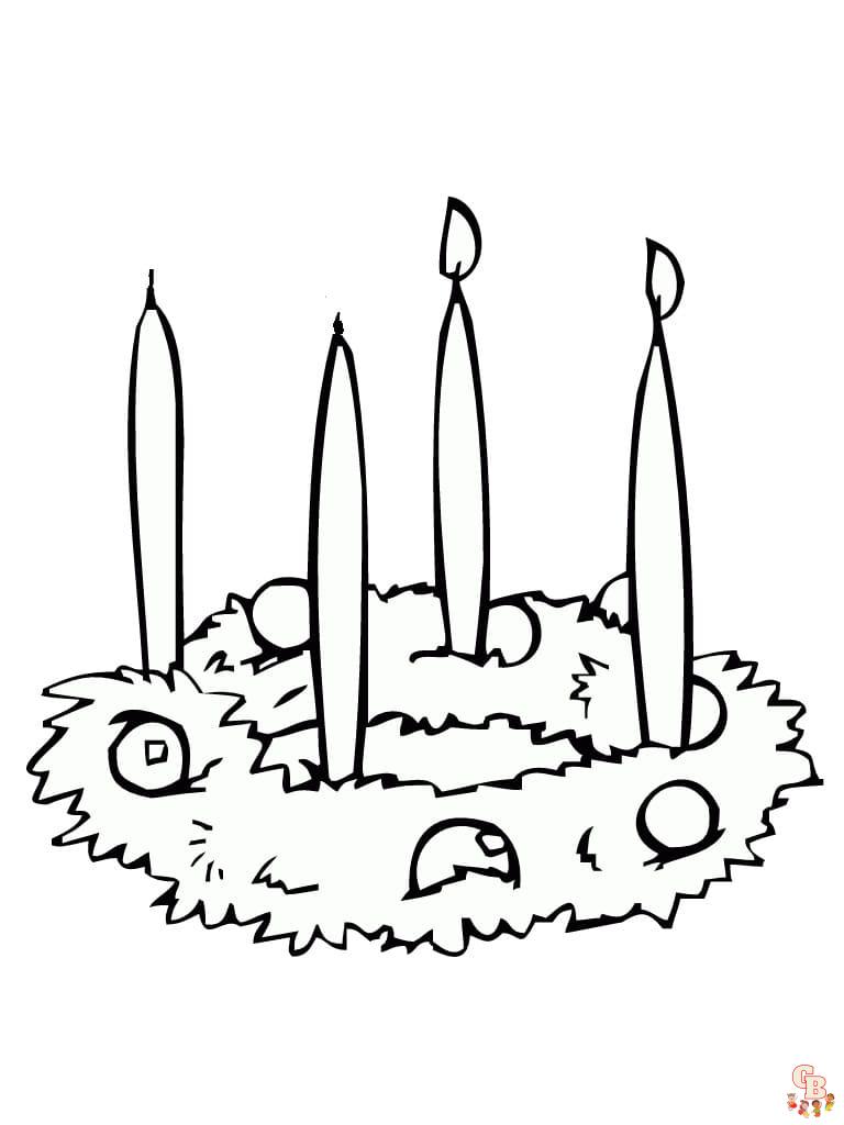 advent candles coloring page