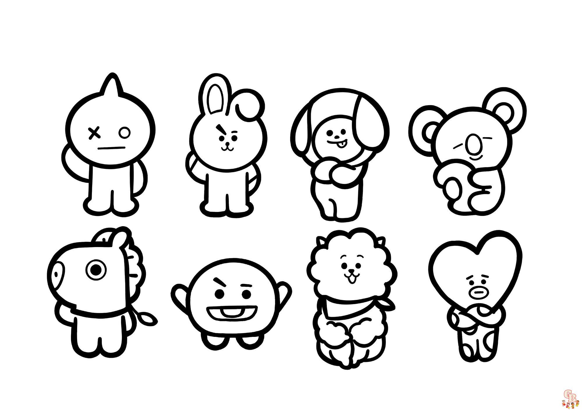 BT21 Coloring Pages 1