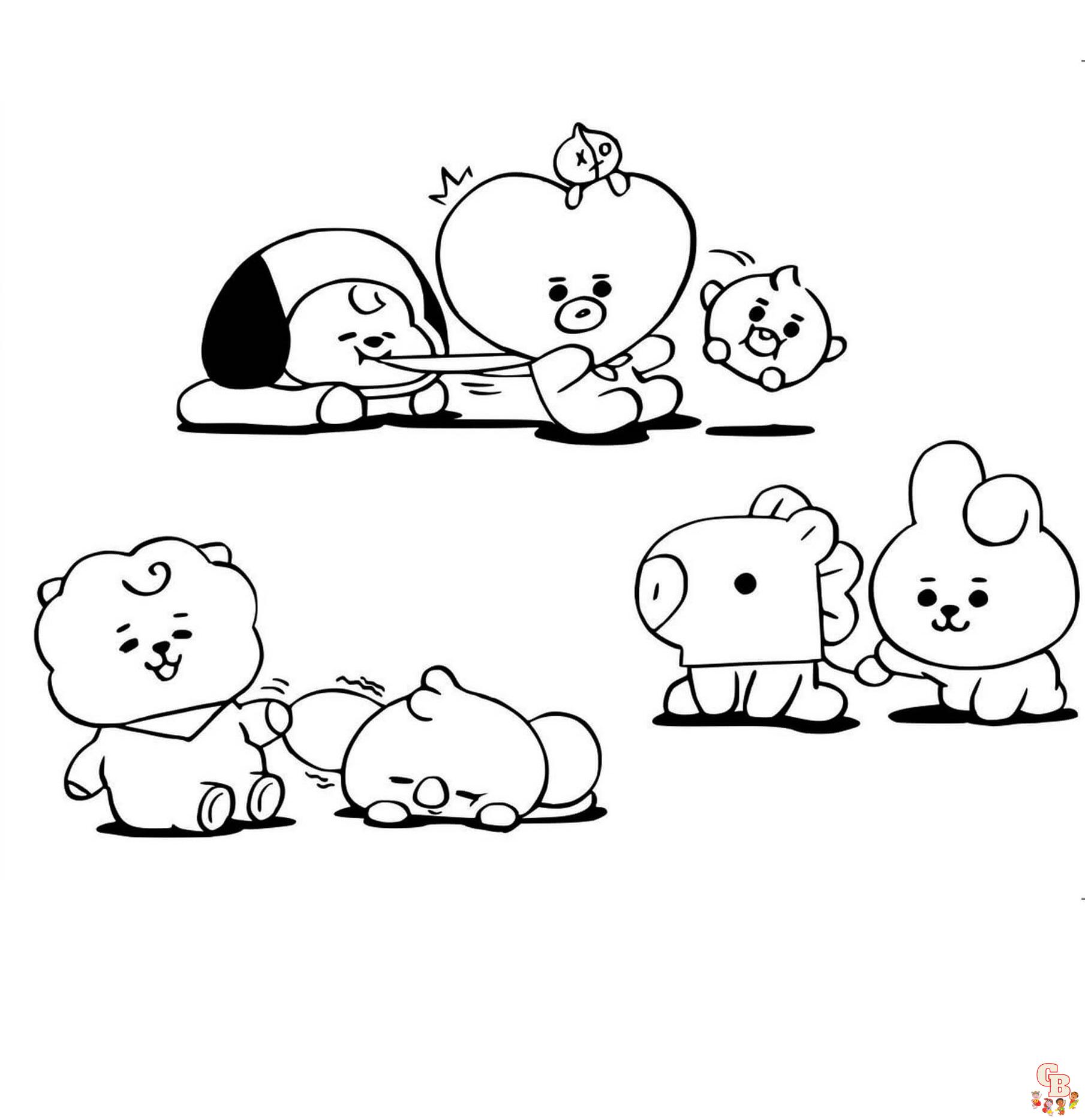 BT21 Coloring Pages 2