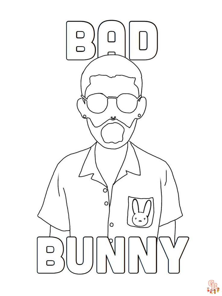 Dibujos Para Colorear De Bad Bunny - Imprimible Fácil Gratis - GBcoloring