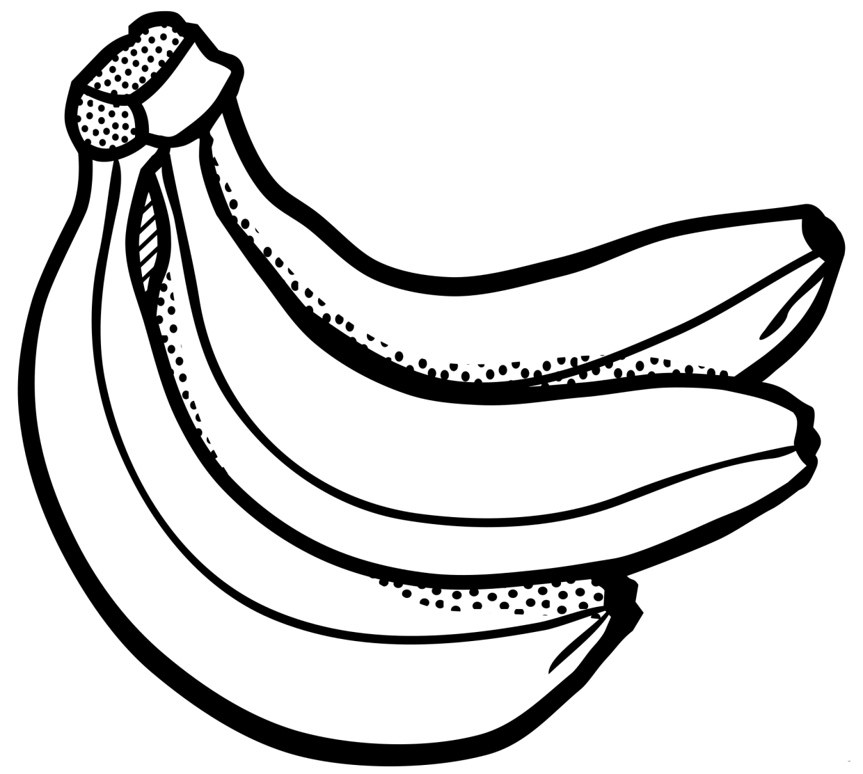 Página para colorir com banana para crianças