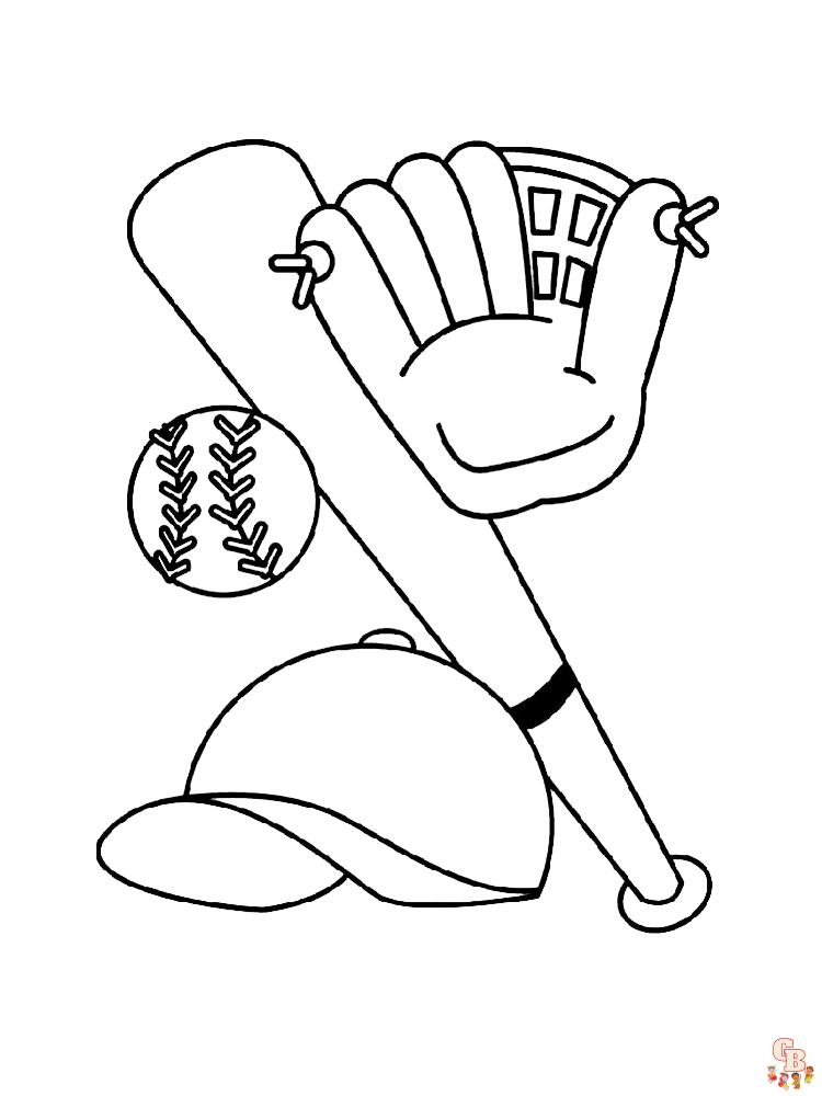 Baseball coloring pages for kids