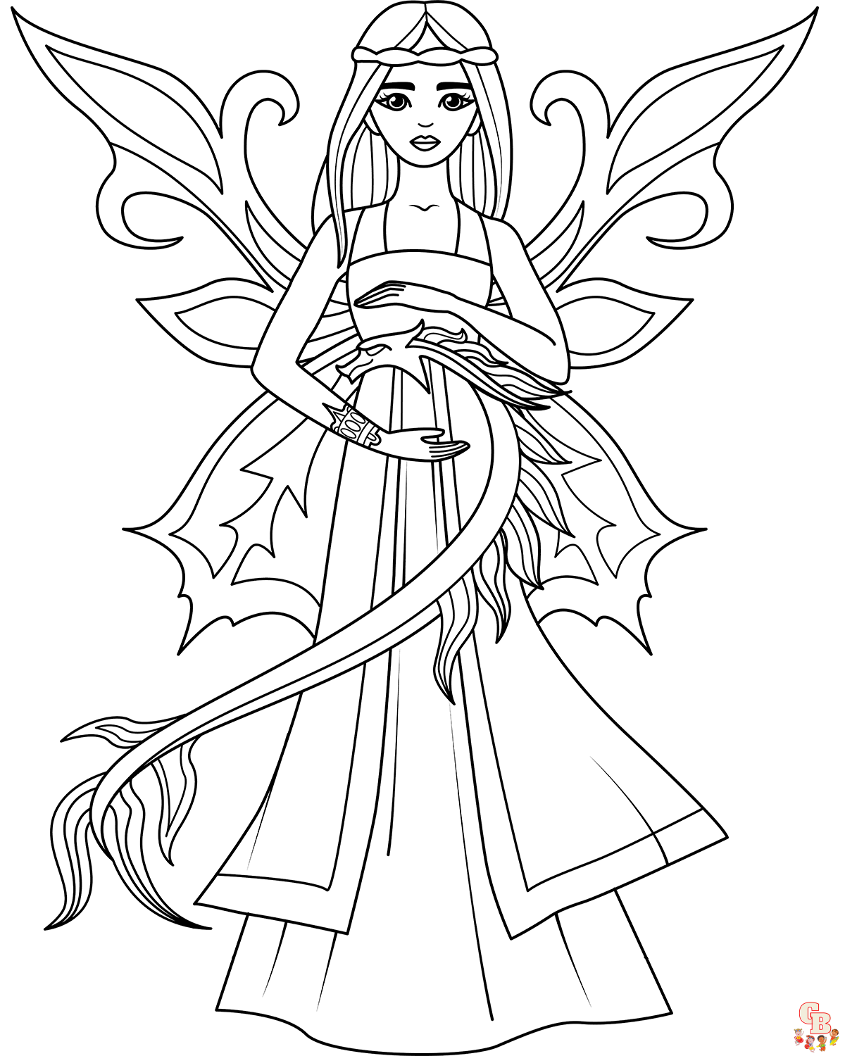 Beautiful Fairy Coloring Pages 1