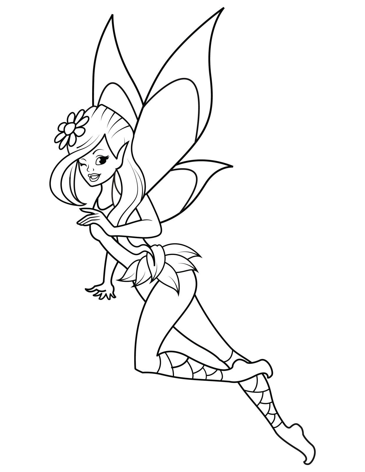 Beautiful Fairy Coloring Pages 2