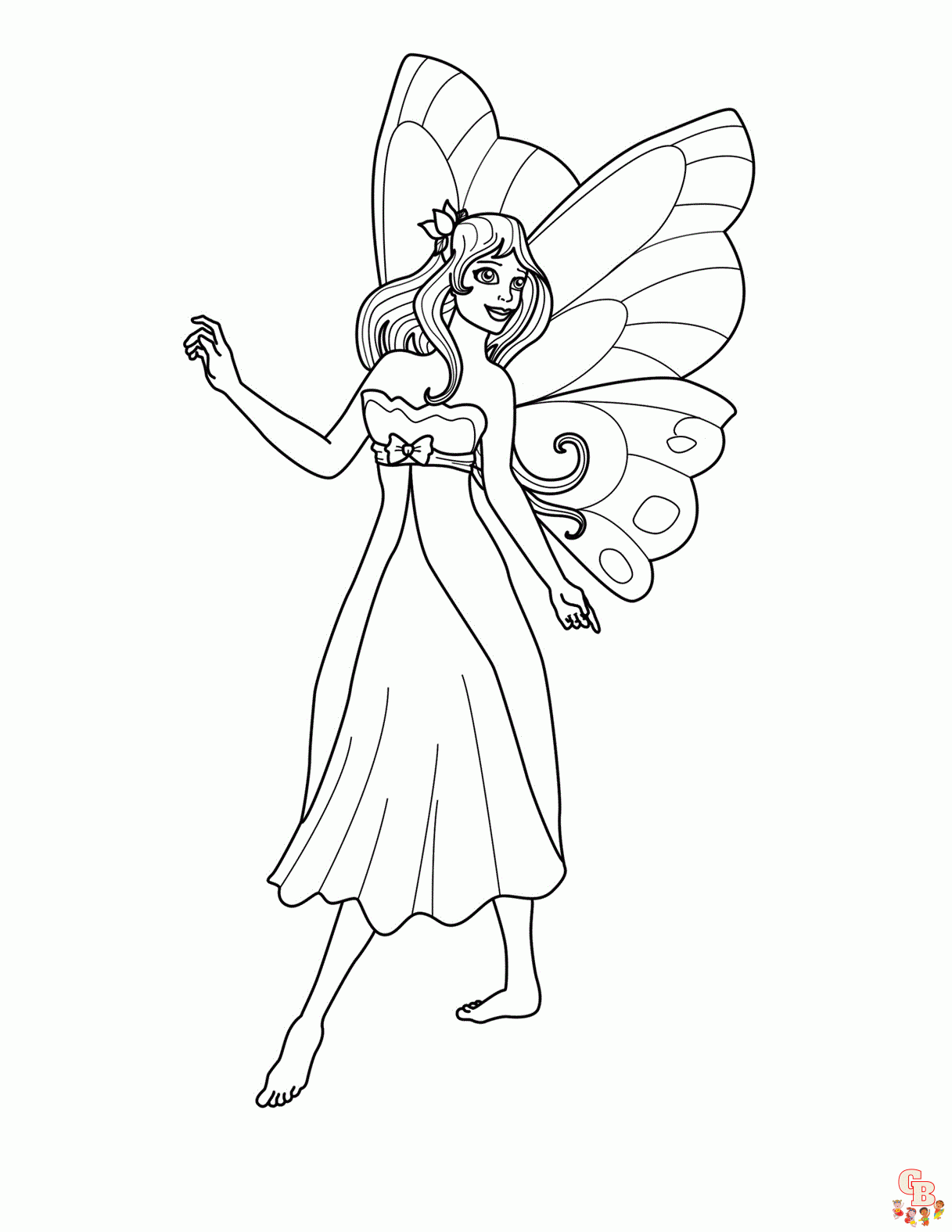 Beautiful Fairy Coloring Pages 2