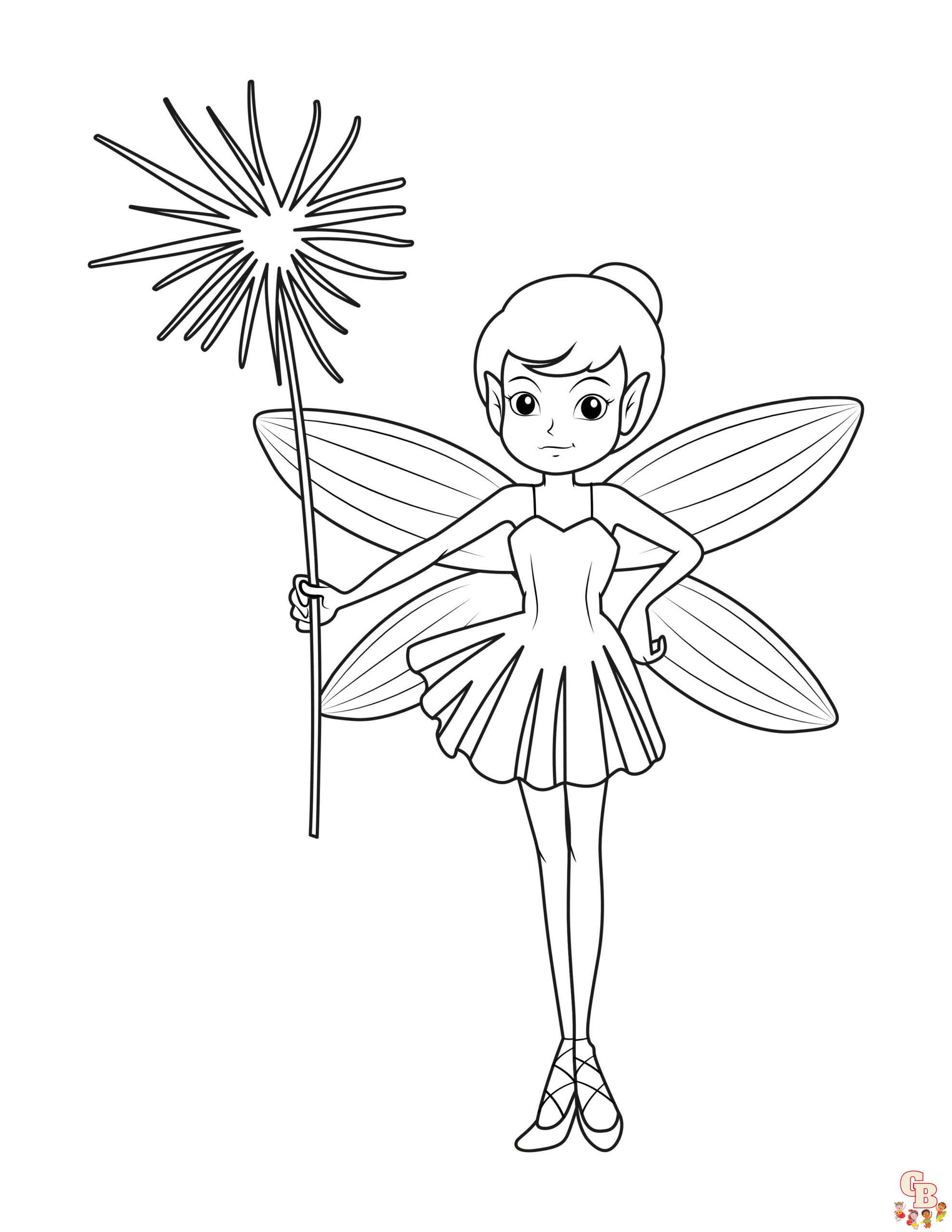 Beautiful Fairy Coloring Pages 4