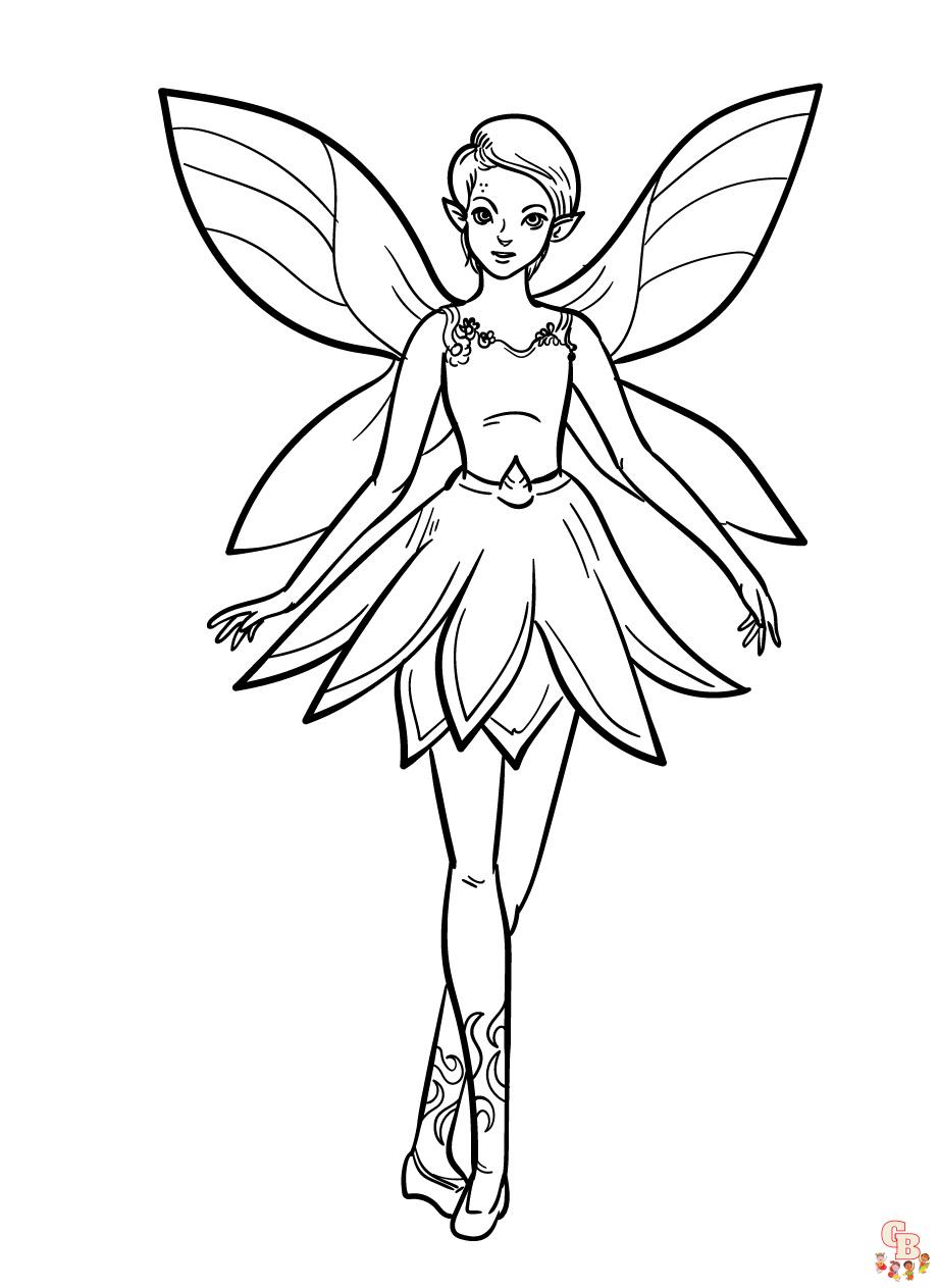 Beautiful Fairy Coloring Pages 7