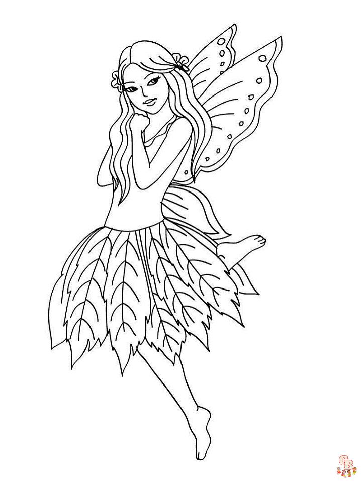 Beautiful Fairy Coloring Pages 9