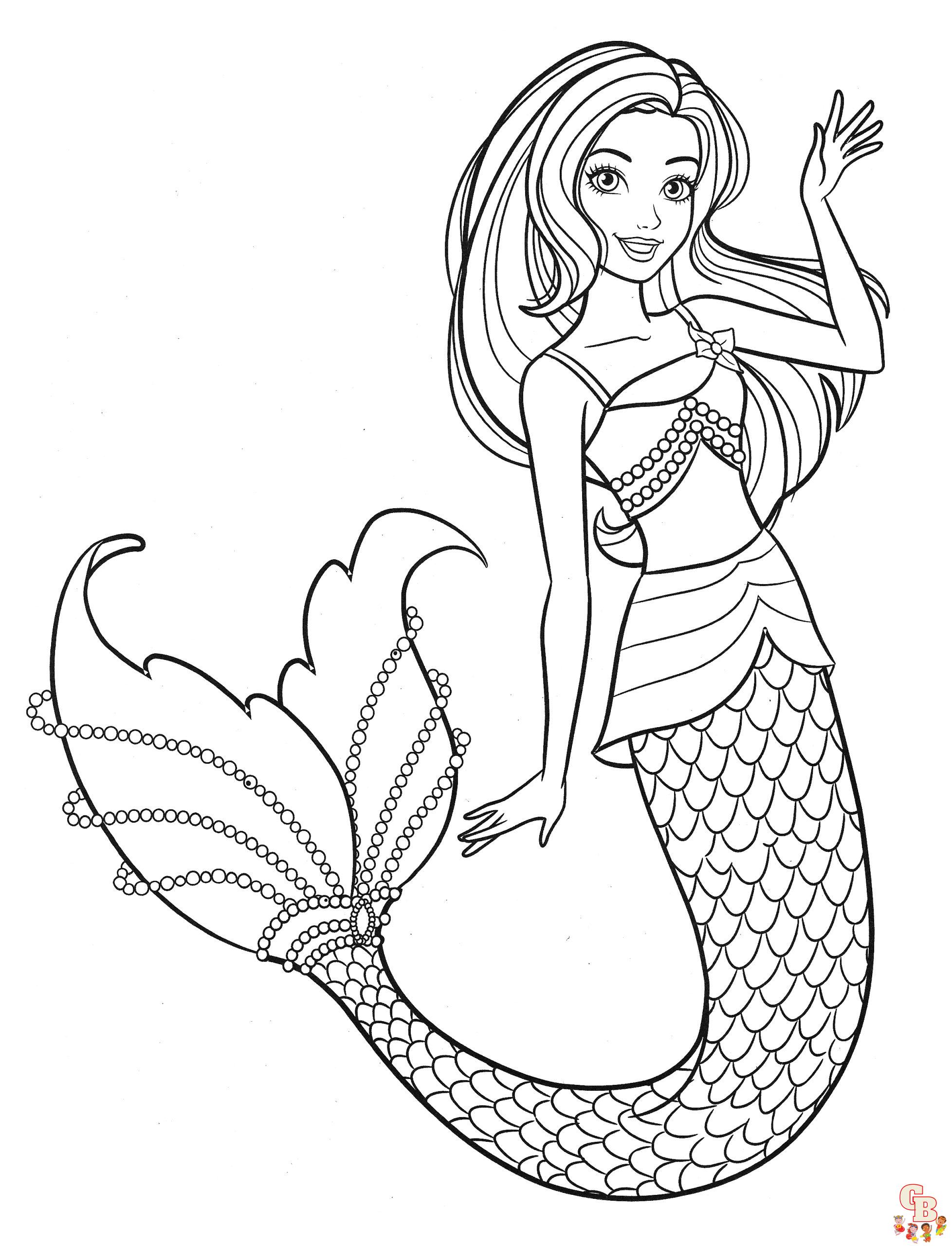 Free Mermaid Printable Coloring Pages