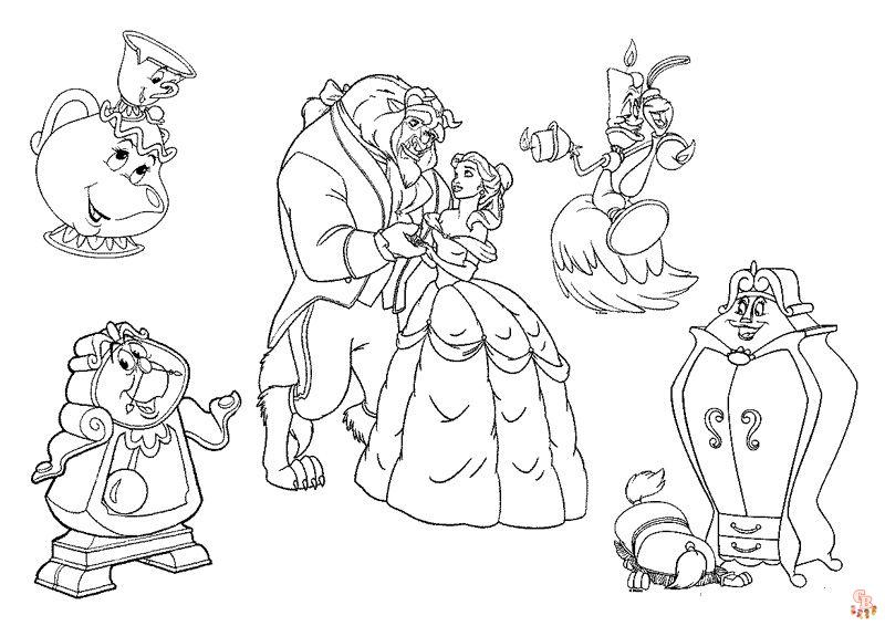 Beauty and the Beast Coloring Pages 4