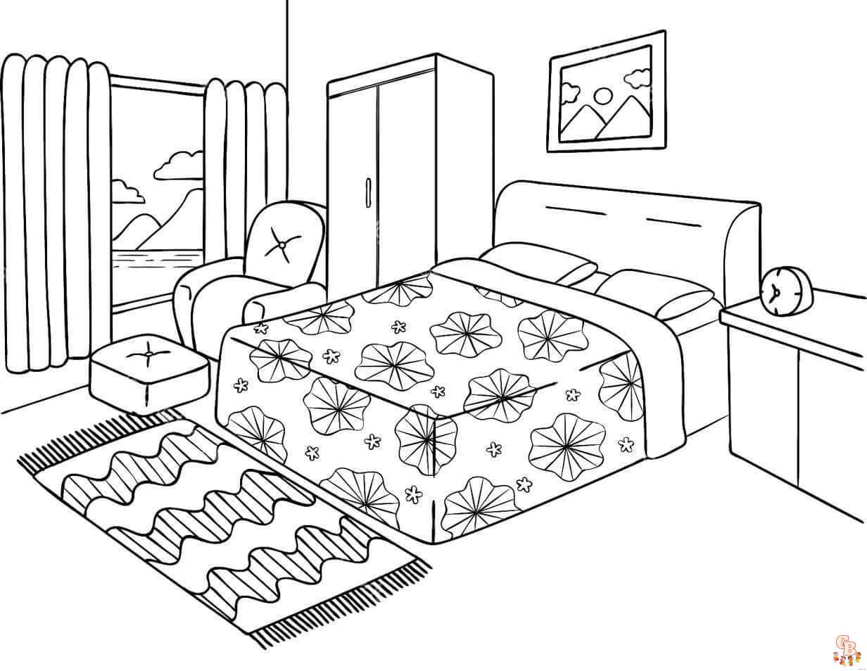 Bedroom Coloring Pages 4