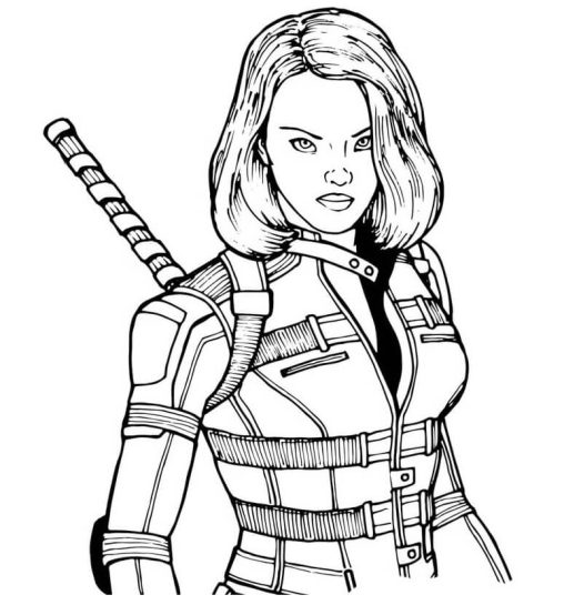 Exciting Black Widow Coloring Pages at GBcoloring for Marvel Fans