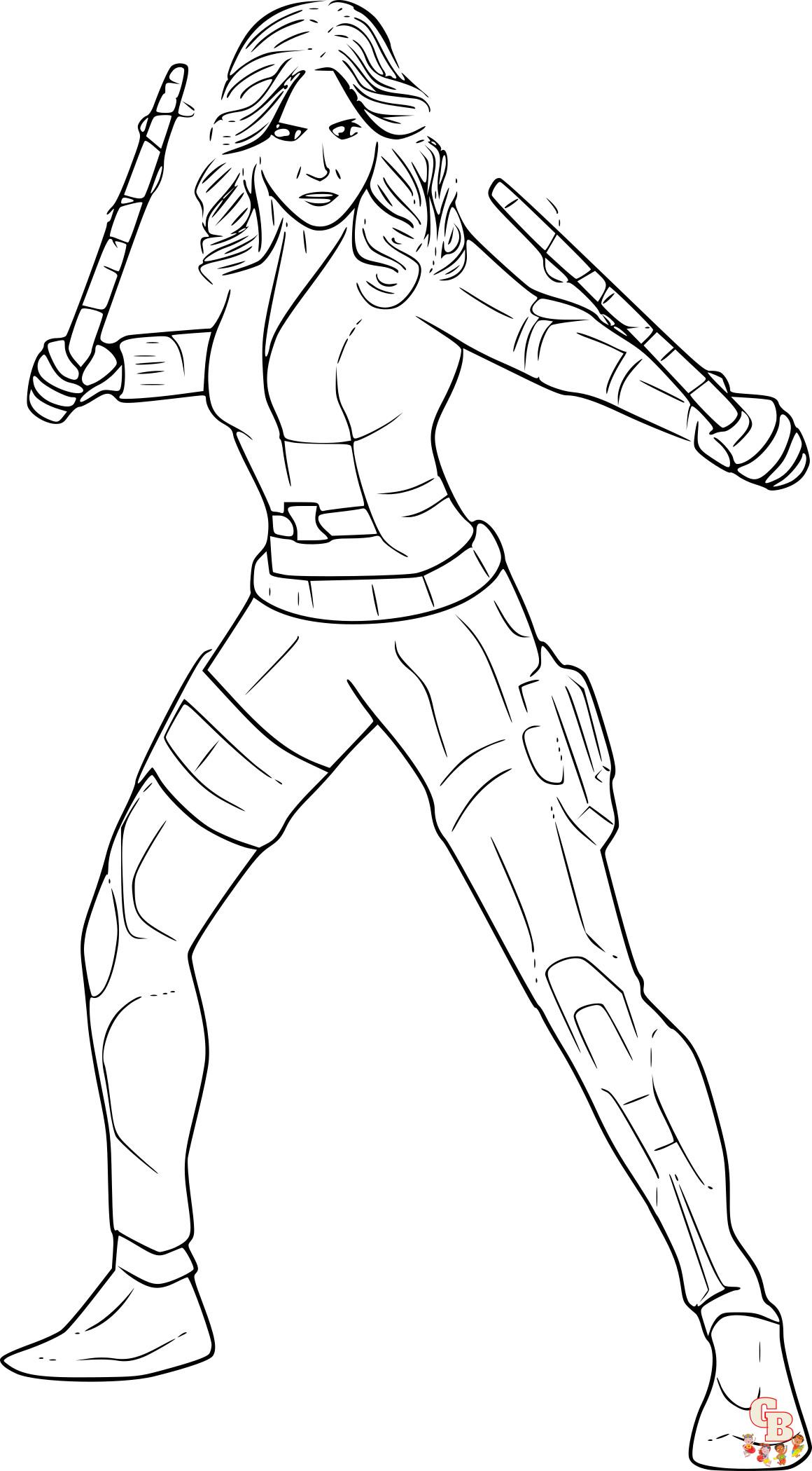 black widow coloring page