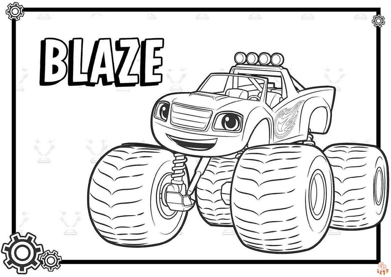 Páginas para colorir Blaze - Blaze imprimível grátis para crianças