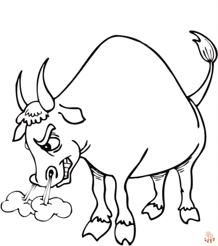 Bull Coloring Pages 1