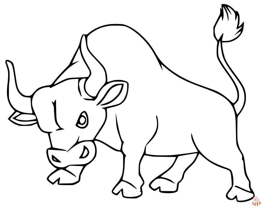 Bull Coloring Pages 6