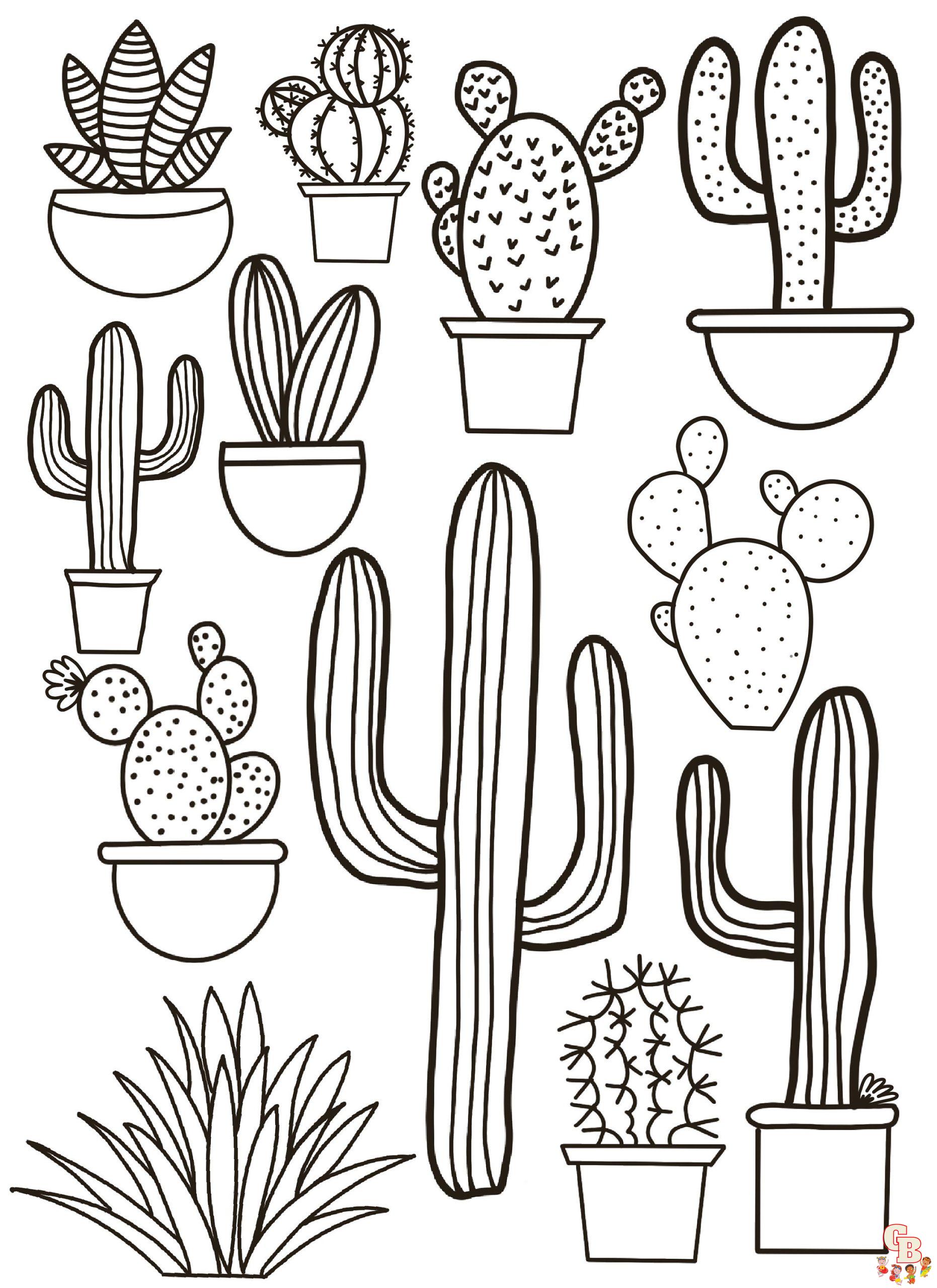 Cactus Coloring Pages