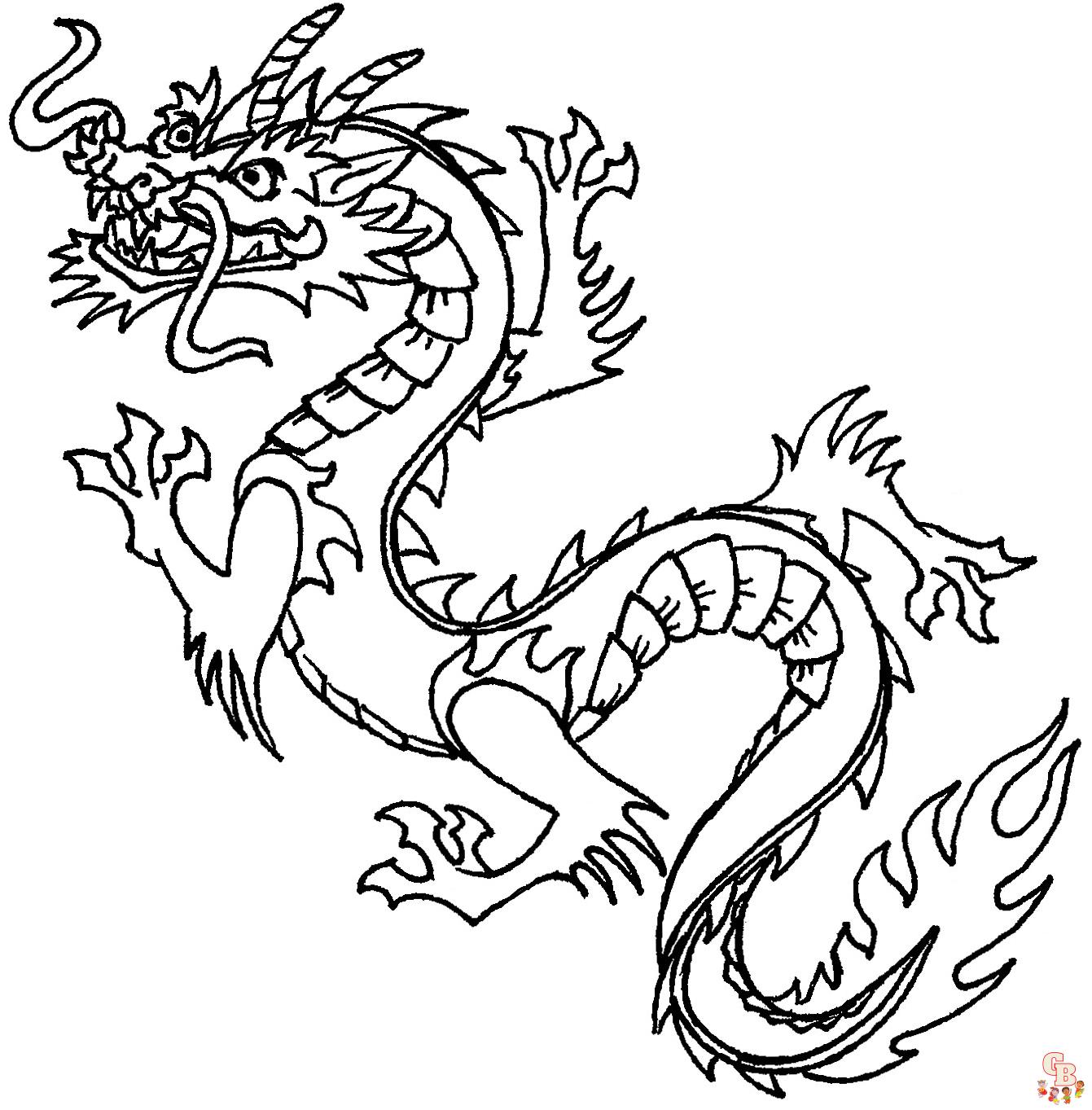 Chinese Dragon Coloring Pages Free Printable by GBcoloring