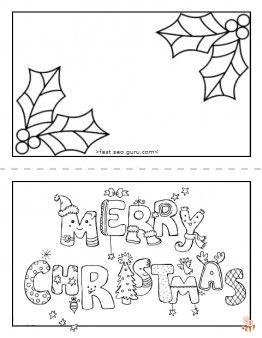 Christmas Cards Coloring Pages 1