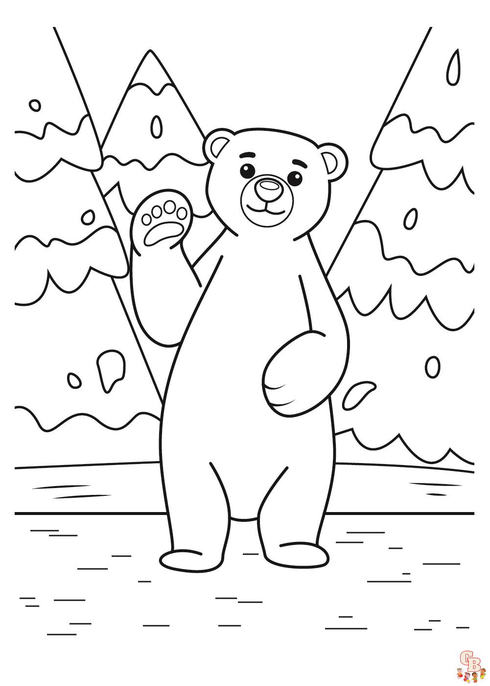 Christmas Polar Bear Coloring Pages 4