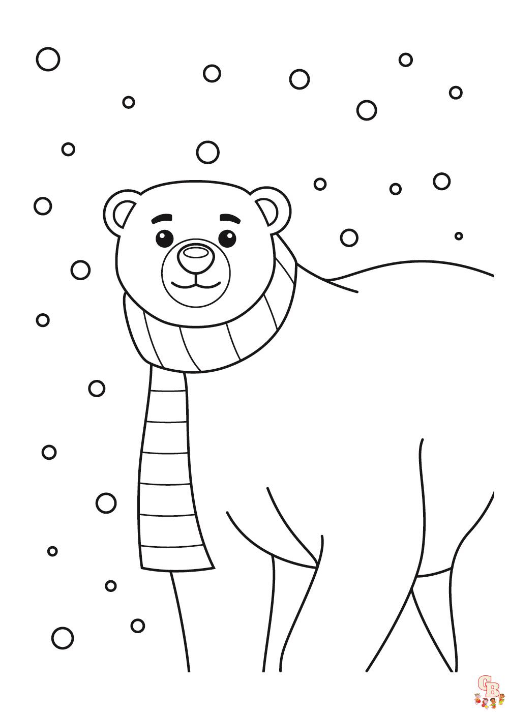 Christmas Polar Bear Coloring Pages 5