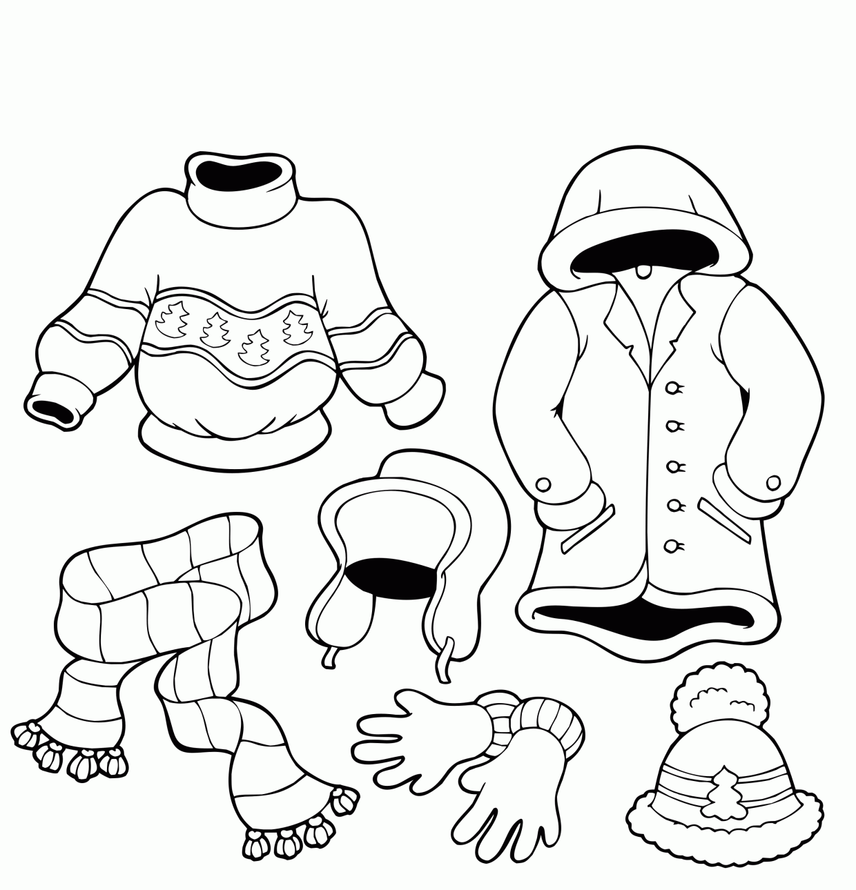Clothes Coloring Pages 1