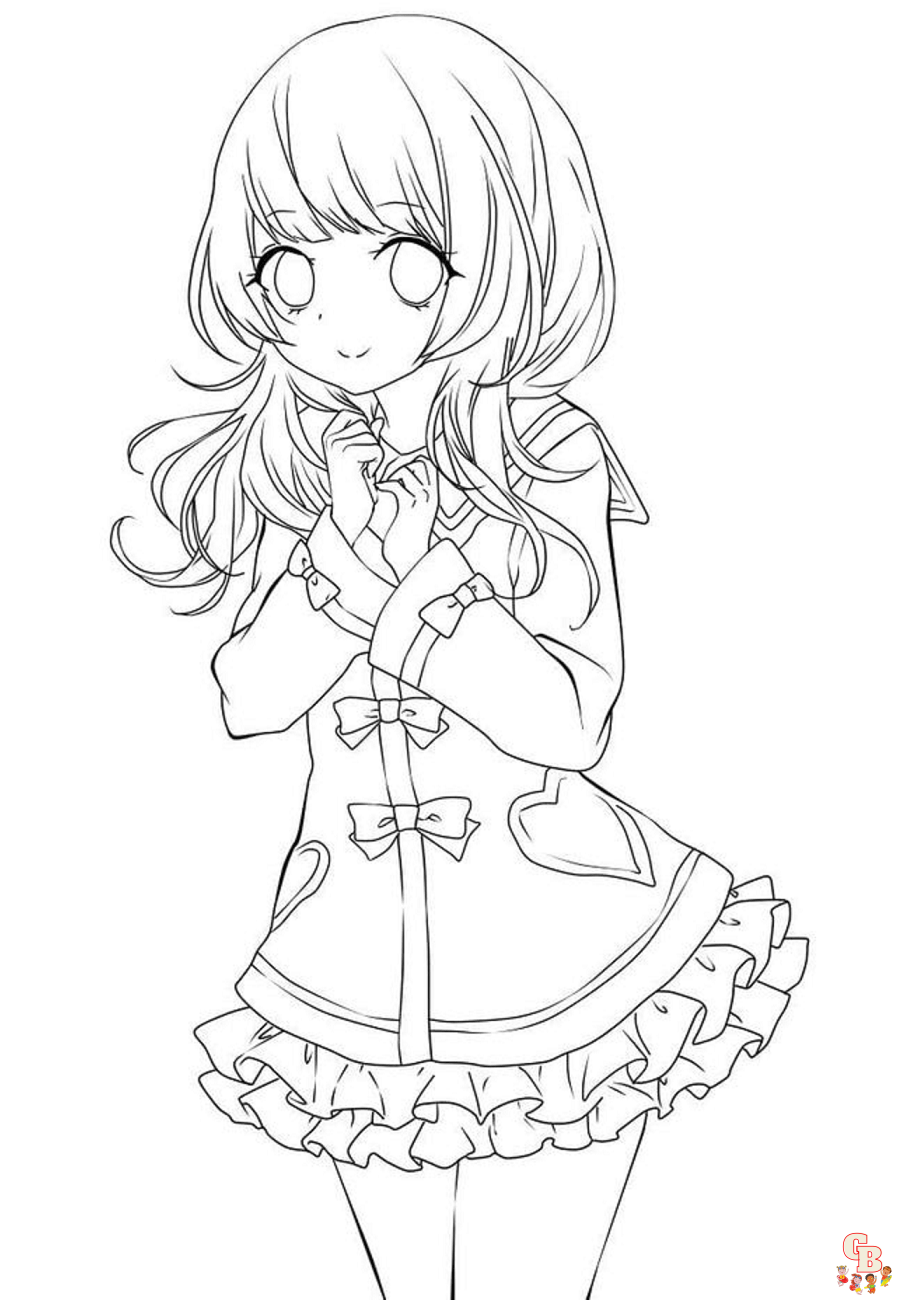 Cute Anime coloring pages 2