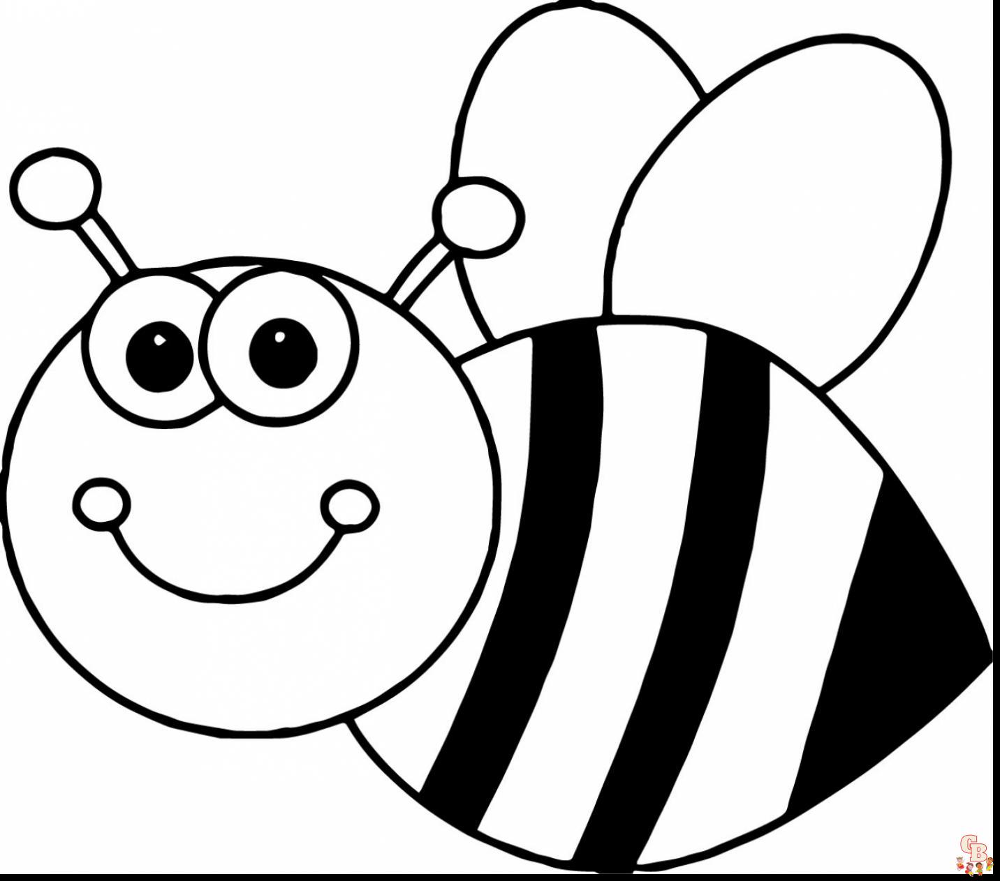 Cute Bee Coloring Pages Free Printable And Easy GBcoloring