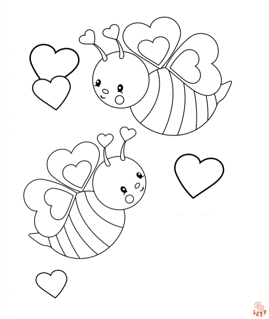 Cute Bee Coloring Pages 2