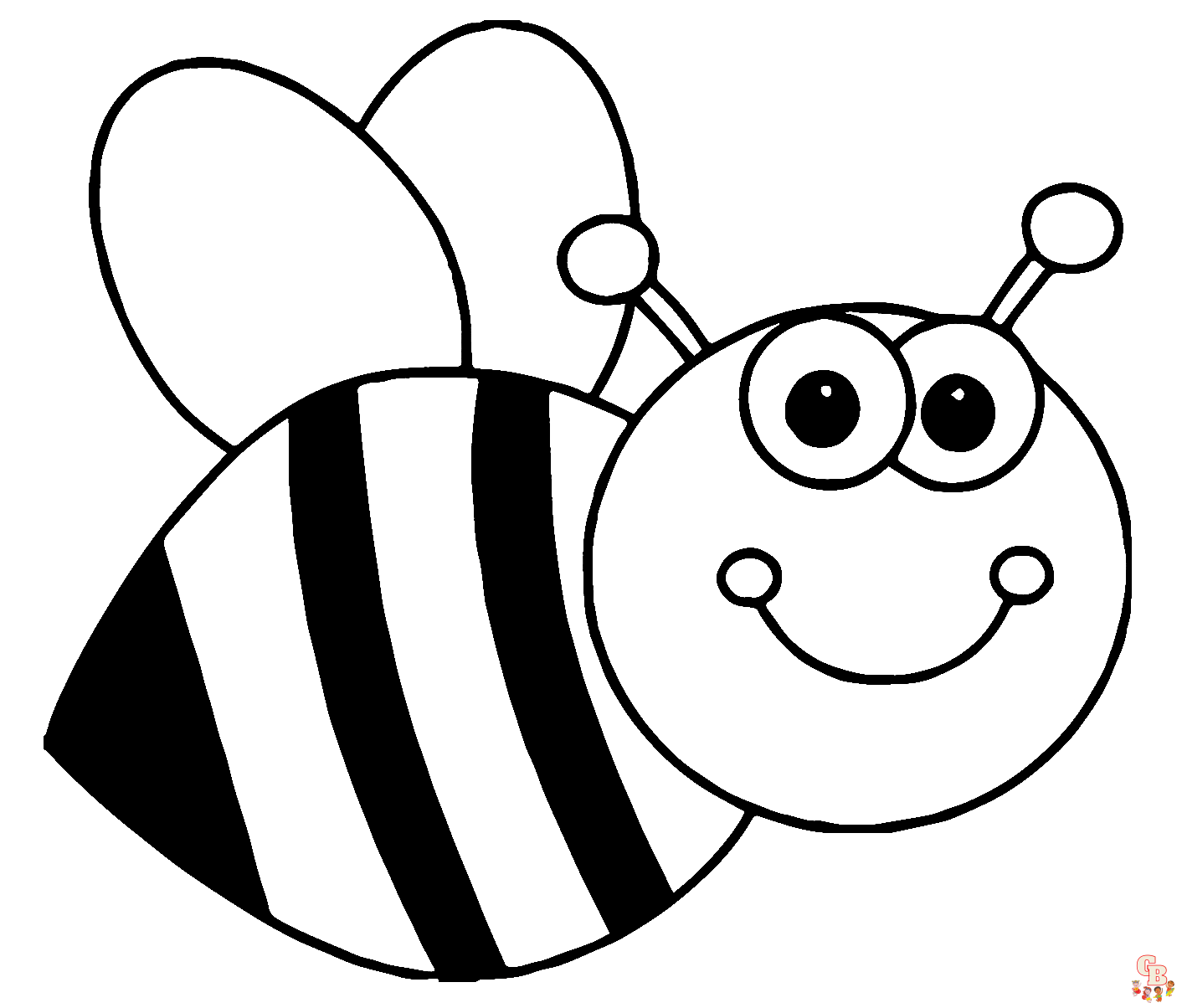 Cute Bee Coloring Pages 3