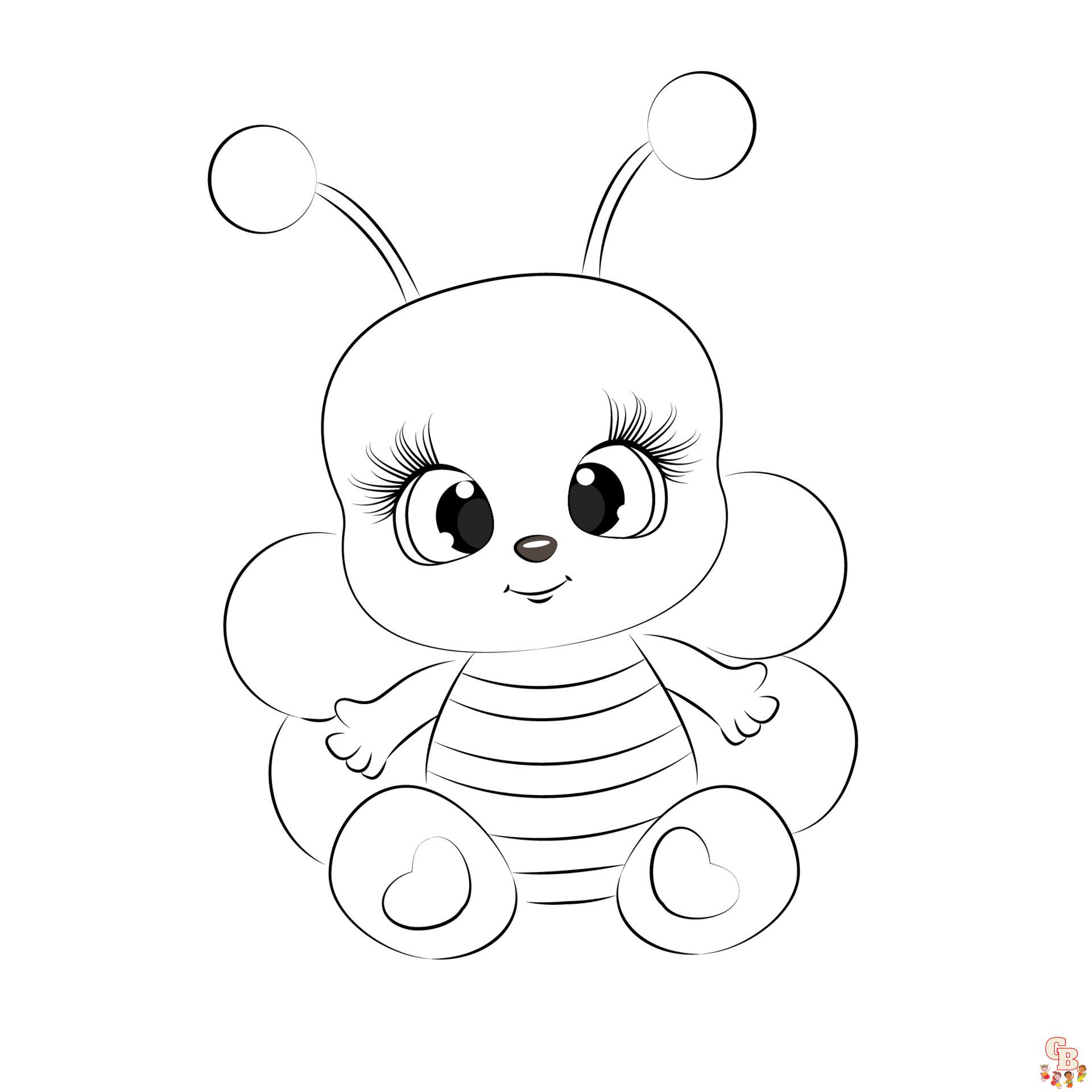 Cute Bee Coloring Pages 8