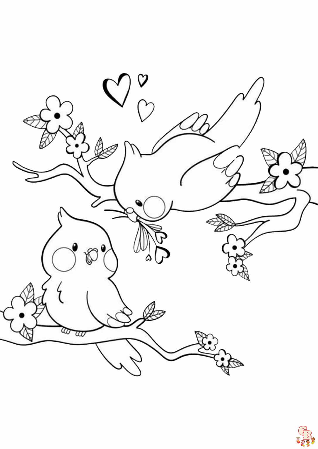 Cute Birds Coloring Pages 5