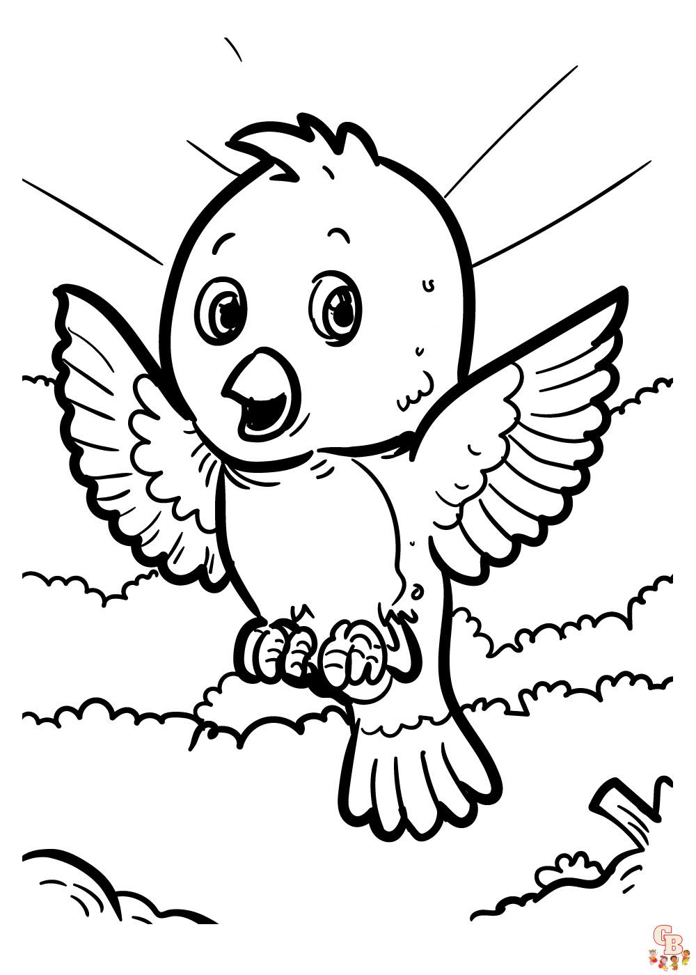 Cute Birds Coloring Pages 6