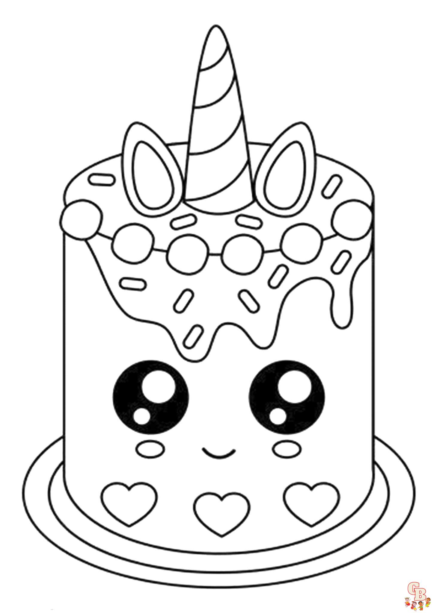 Cute Cake Coloring Pages