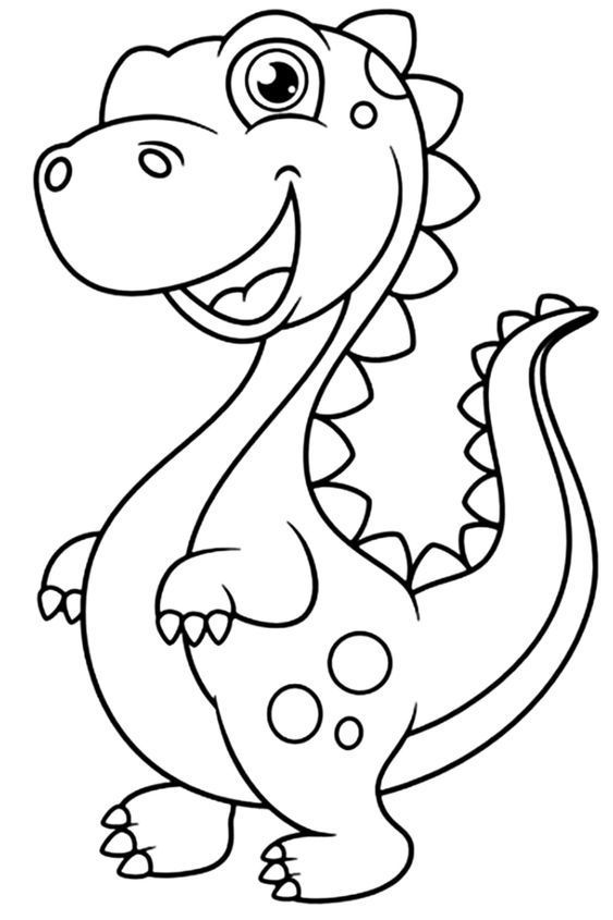 Cute Dinosaur Coloring Pages - Free Printable Sheets for Kids