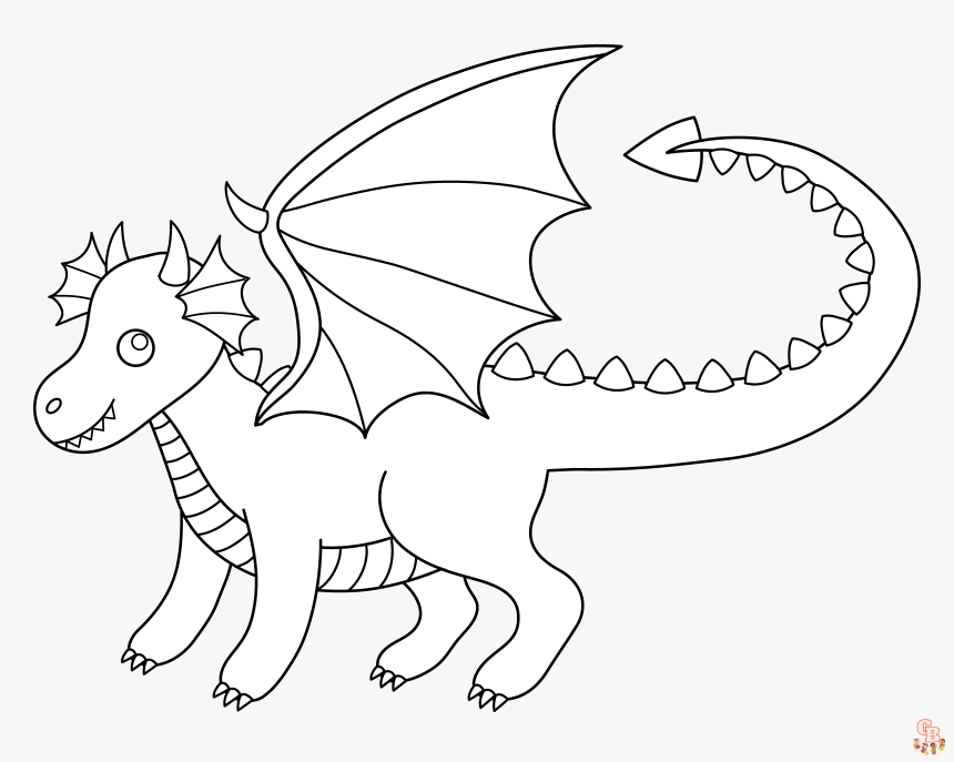 Dibujos para colorear de dragones lindos gratis para imprimir para niños