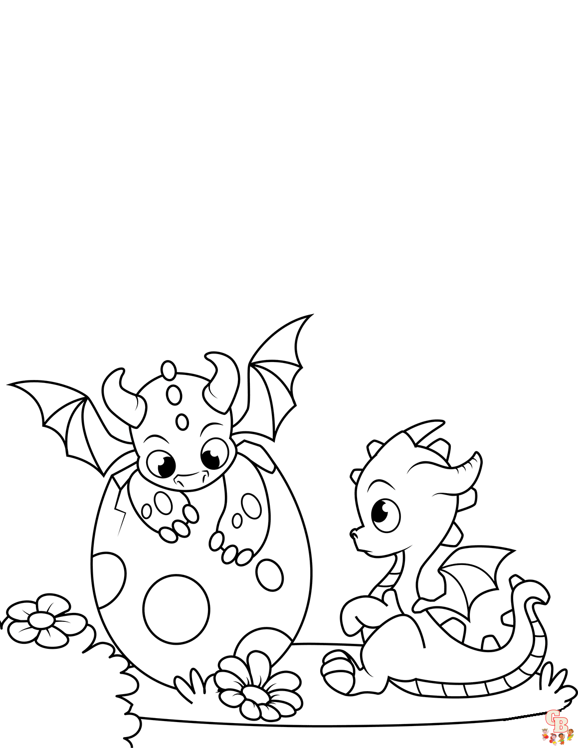 Dibujos para colorear de dragones lindos gratis para imprimir para niños