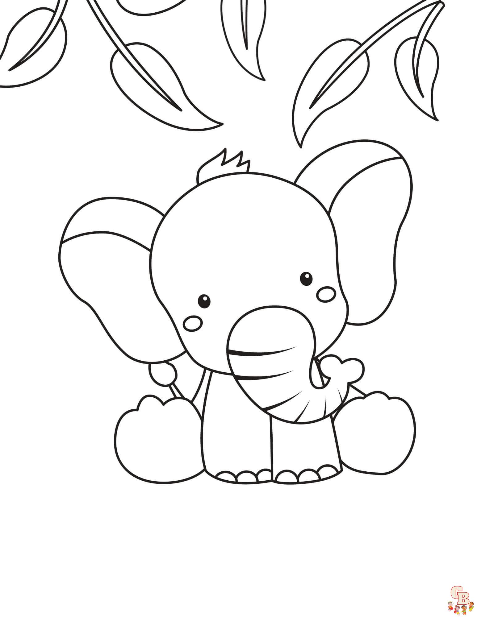 Cute Elephant Coloring Pages 5