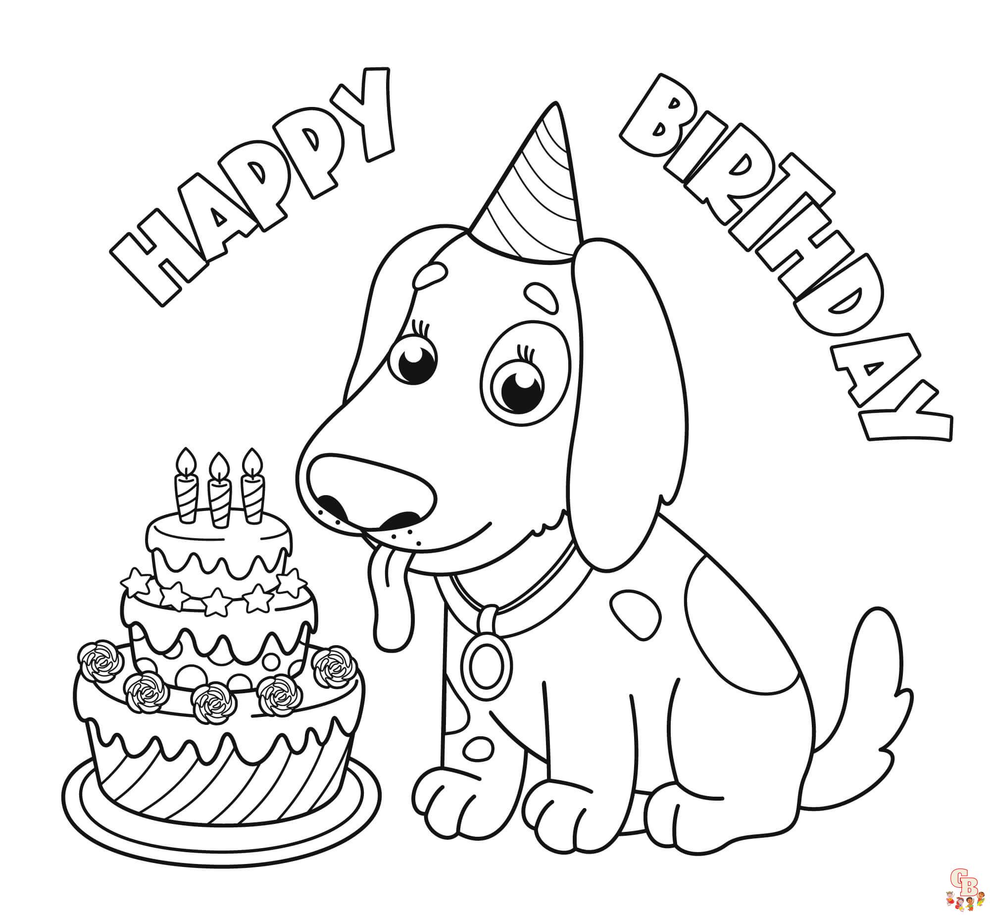 Cute Happy Birthday Coloring Pages Printable And Free