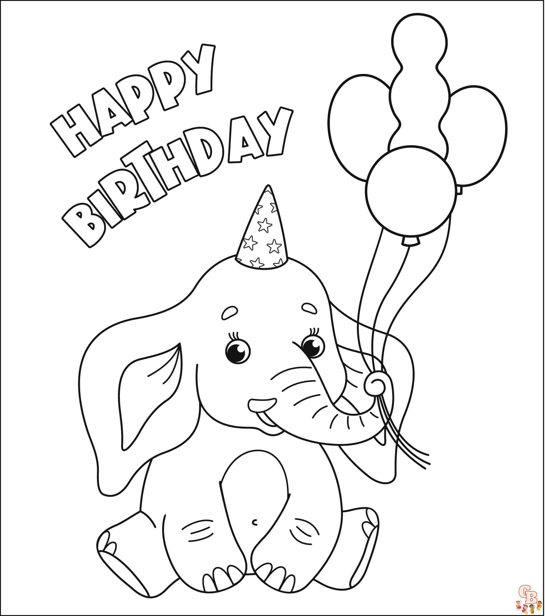Cute Happy Birthday Coloring Pages