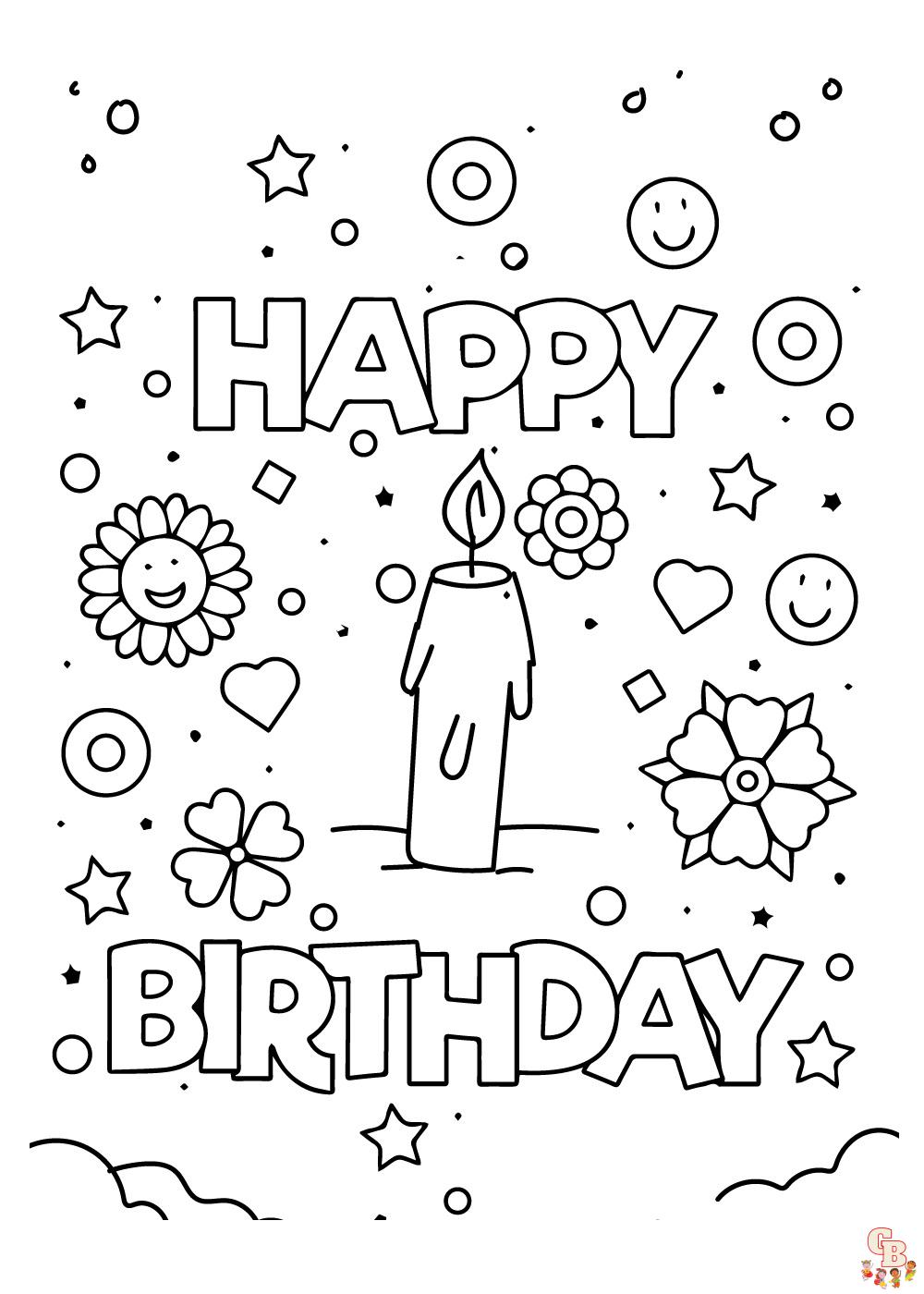 Cute Happy Birthday Coloring Pages