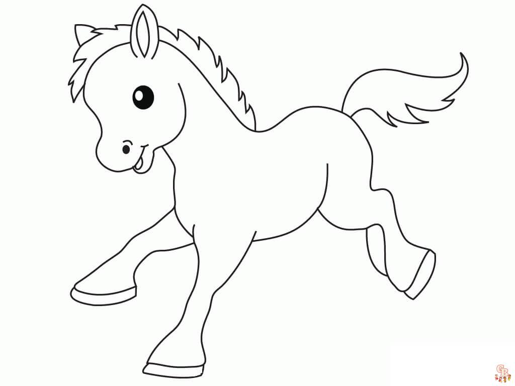 Desenhos de cavalos fofos para colorir - imprimíveis grátis e