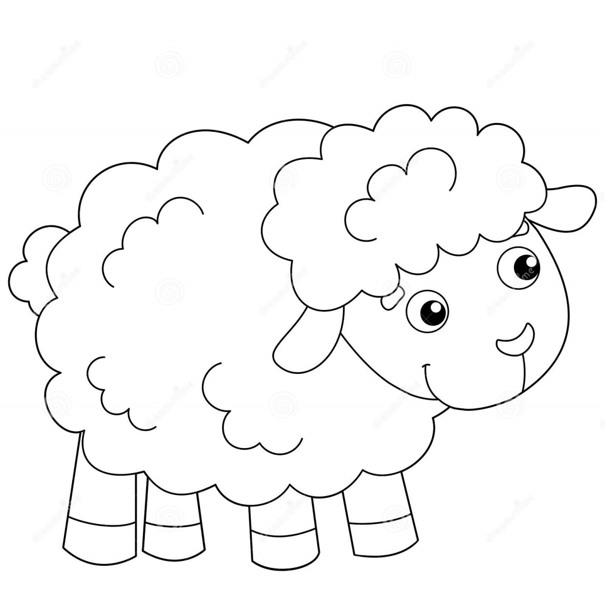 Cute Lamb Coloring Pages Free Printable and Easy for Kids