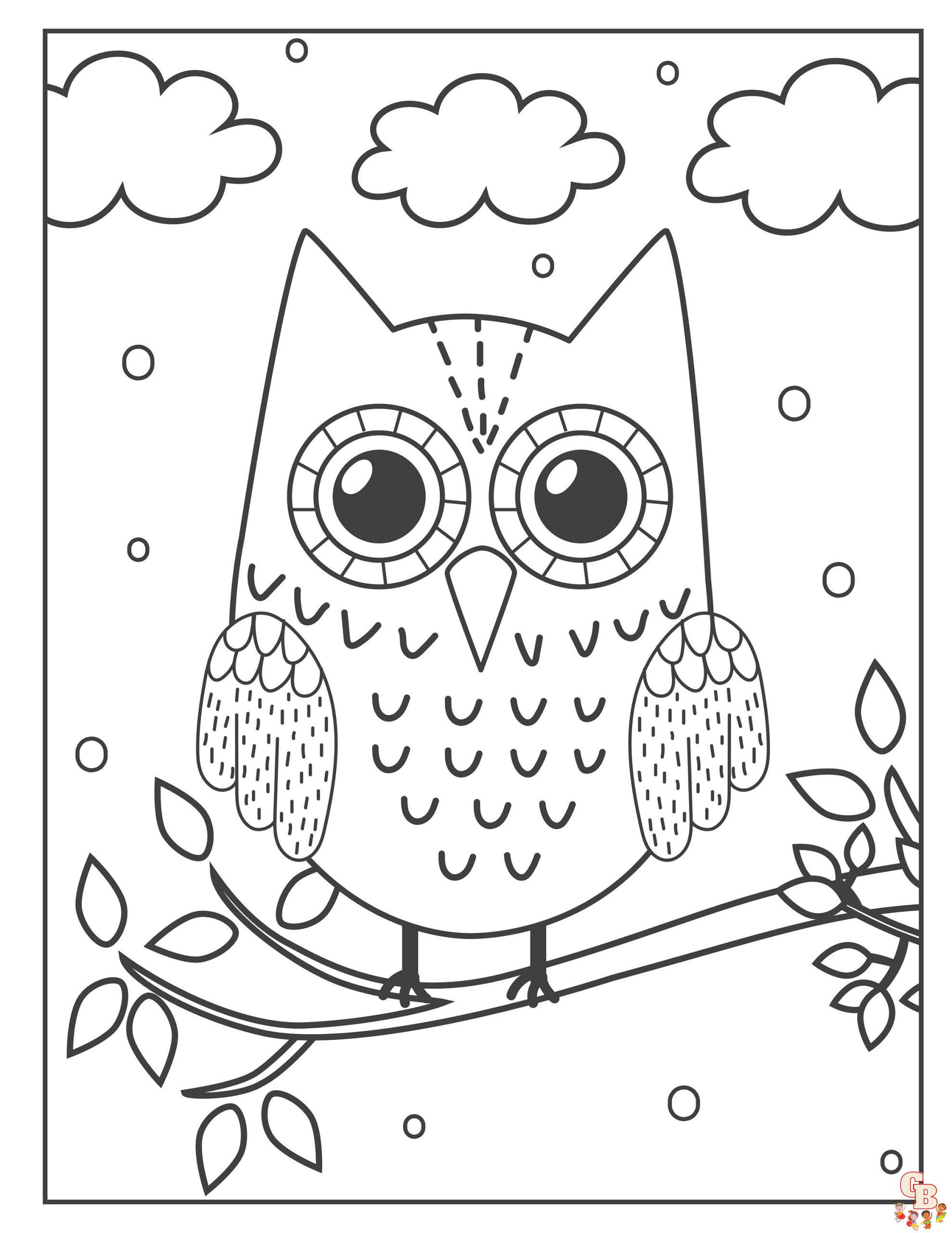 Cute Owl Coloring Pages 1