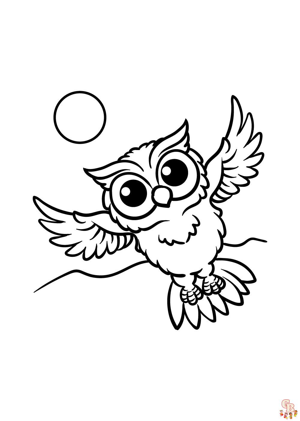 Cute Owl Coloring Pages 3