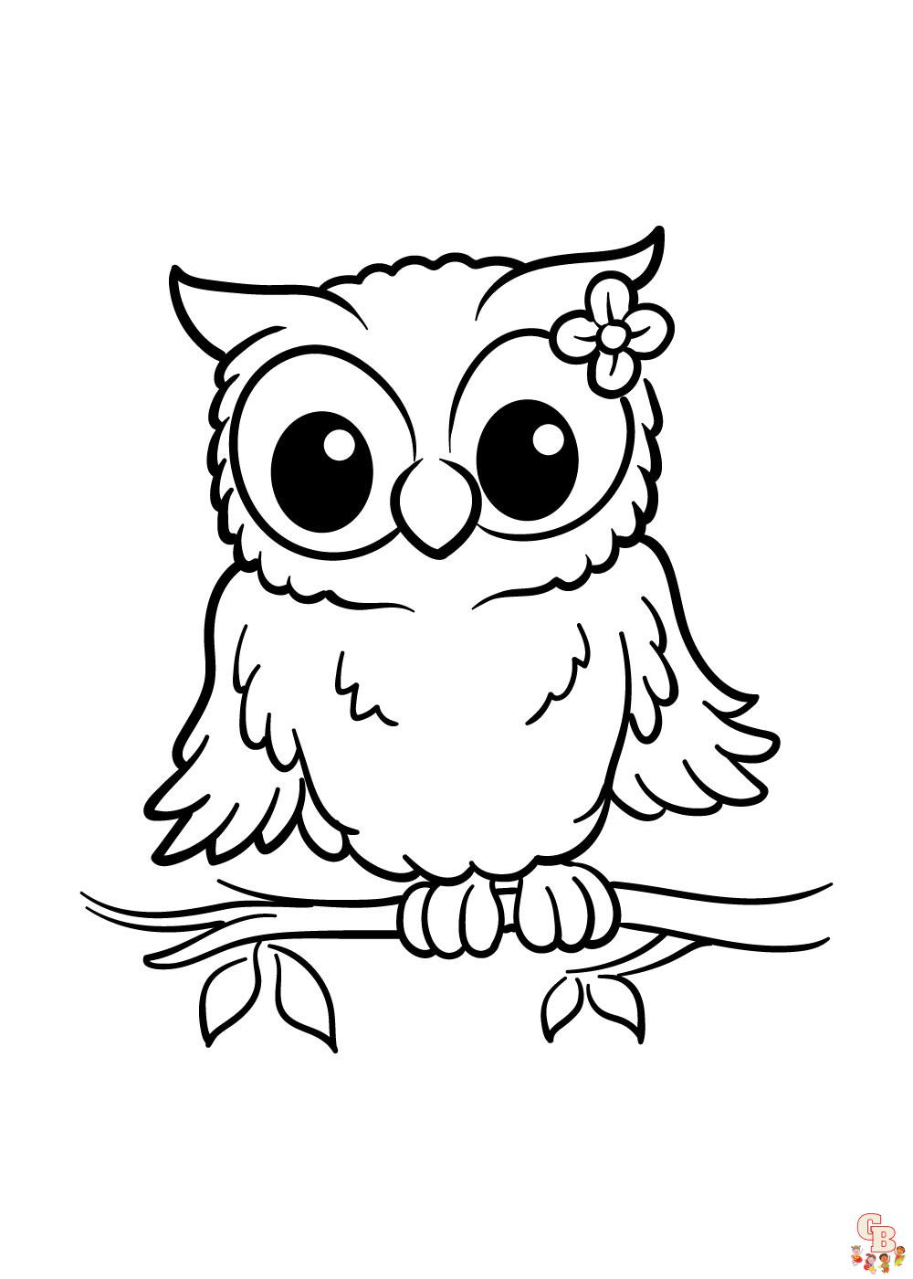 Cute Owl Coloring Pages 4