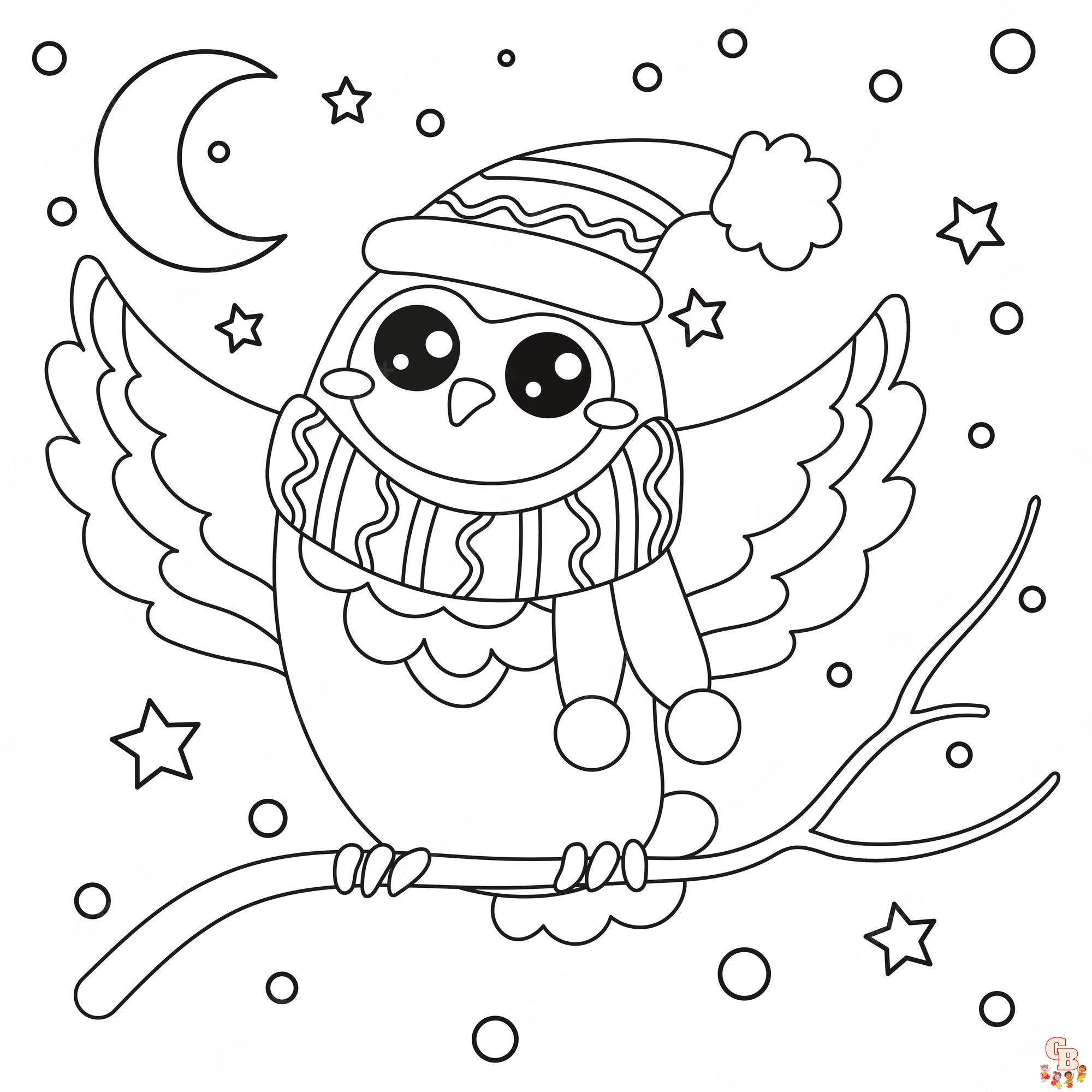 Cute Owl Coloring Pages 5