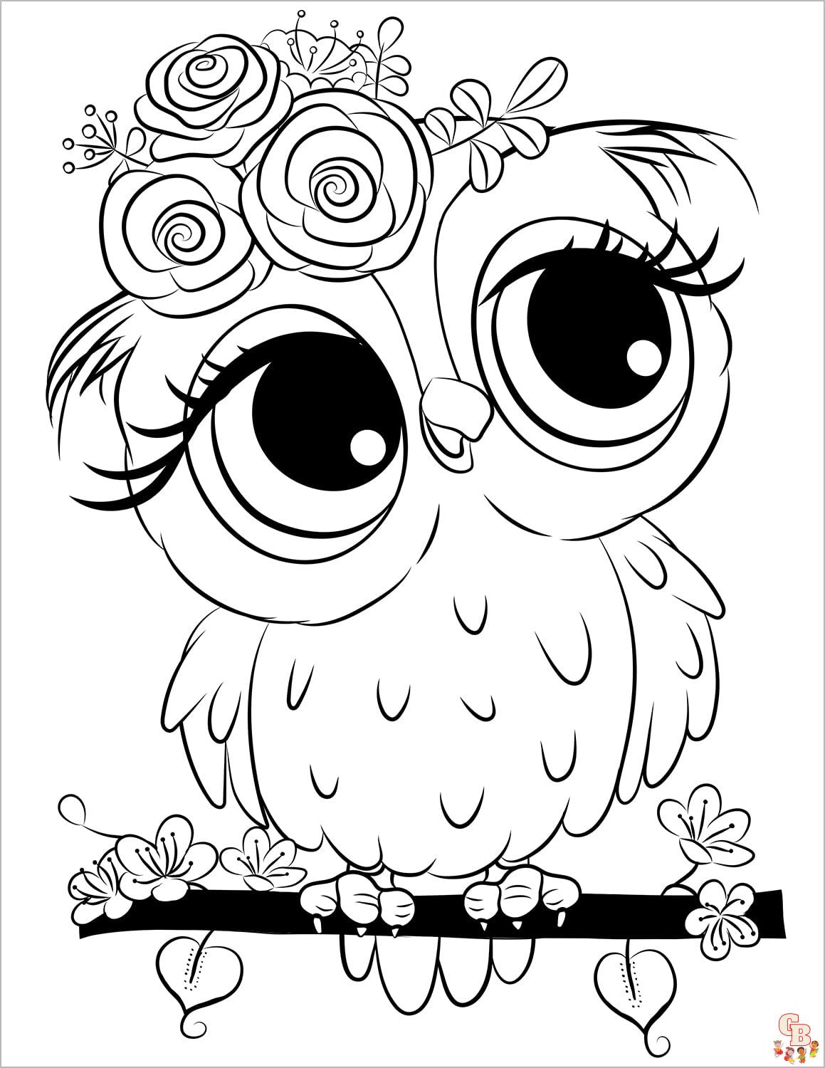 Cute Owl Coloring Pages 7