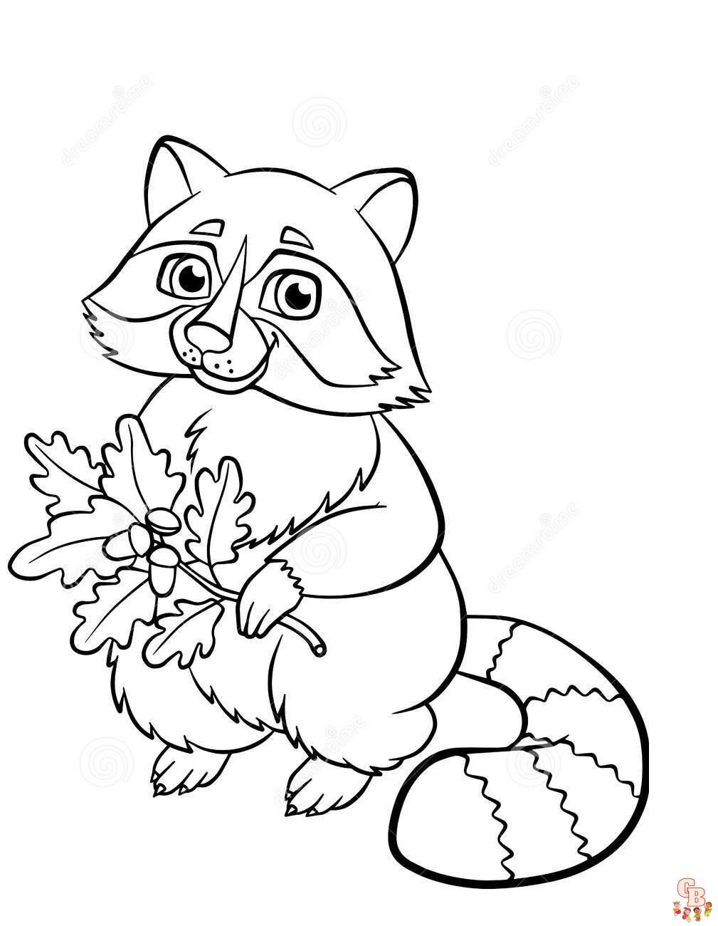 Cute Raccoon Coloring Pages 1