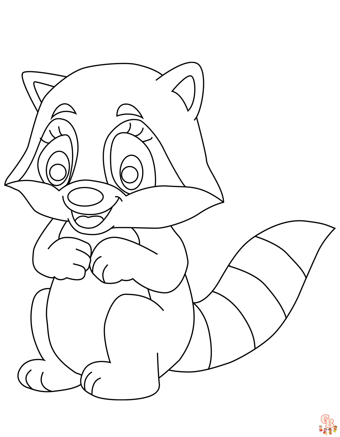 Cute Raccoon Coloring Pages 1
